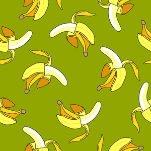 黄色的香蕉无缝向量模式