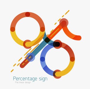 百分比符号的平面图标。