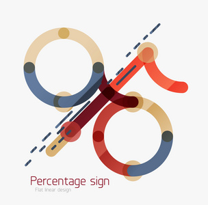 百分比符号的平面图标。