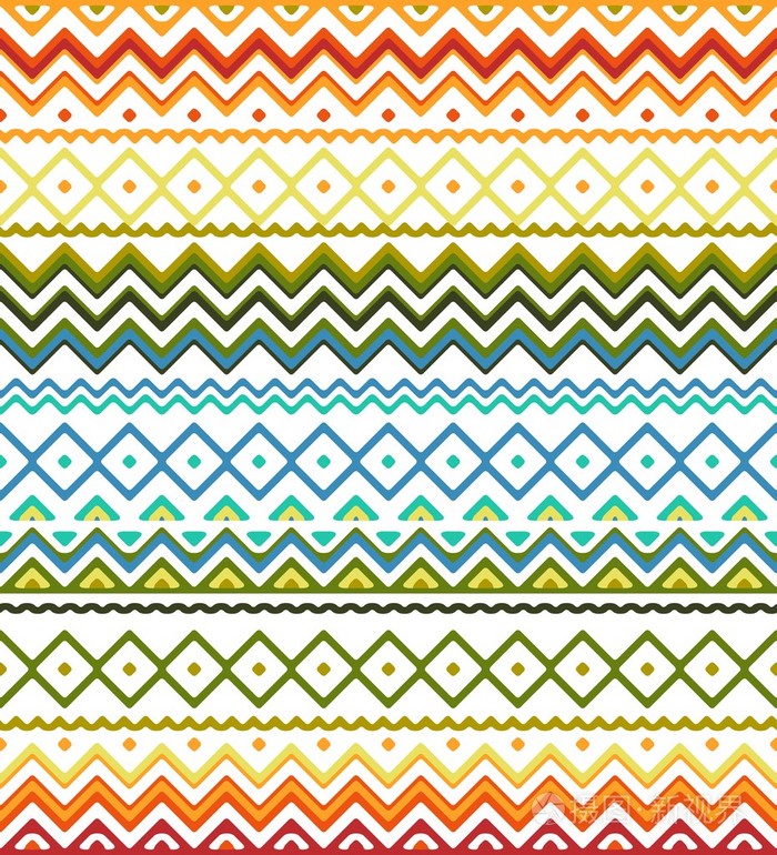 无缝的手绘制的条纹图案