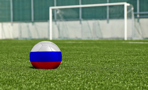 绿色的字段标志俄罗斯足球球