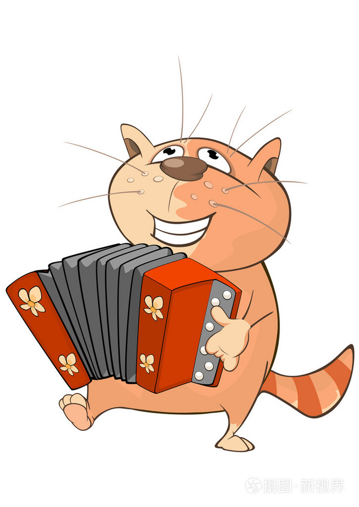 可爱猫咪手风琴