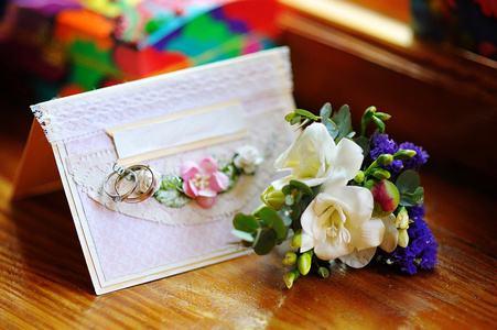 婚礼装饰和贺卡上鲜花背景