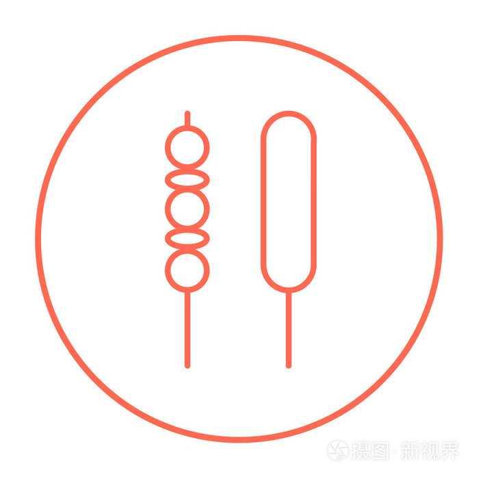 烤羊肉串线图标插画-正版商用图片1mpgr8-摄图新视界