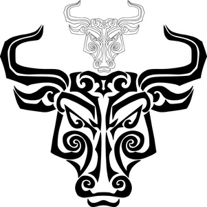 手画的牛头照片