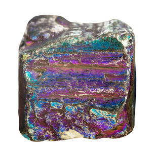 虹彩黄铁矿矿物石立方体图片