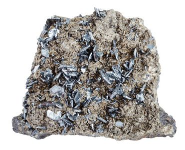 一块与磁铁矿晶体矿物石头