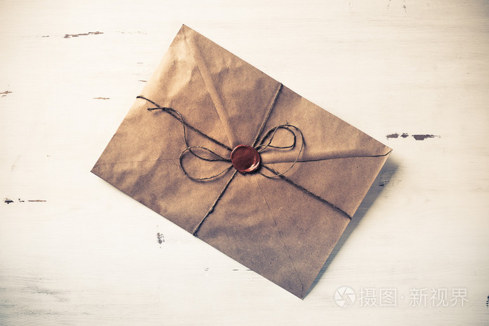 用蜡封旧信信封