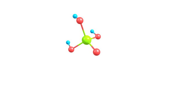 磷酸酸分子结构上白色孤立