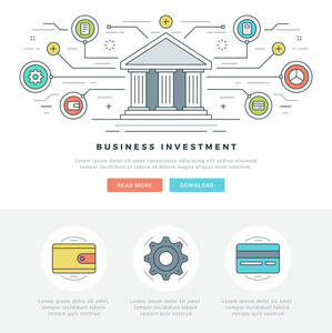 扁线业务概念网站页眉矢量图图片