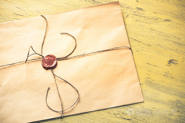 用蜡封旧信信封