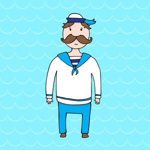 年轻水手图片-年轻水手素材-年轻水手插画-摄图新视界