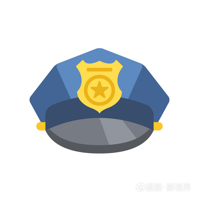 警察达到顶峰矢量警察帽
