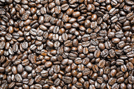 咖啡系列产品 烘培的咖啡豆背景特写