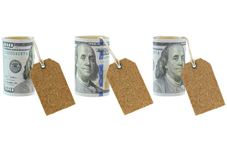 联合声明美国推出新说 100 美元钞票的空白天然软木标签标记照片