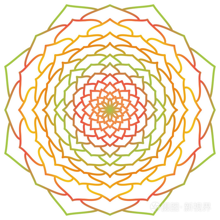 曼达拉花老式圆形装饰图案伊斯兰阿拉伯