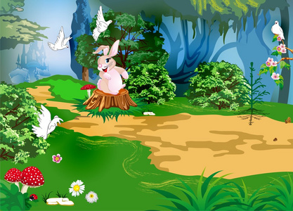 神秘森林卡通图片