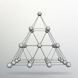 三角形几何背景。 抽象三维金字塔。 向量