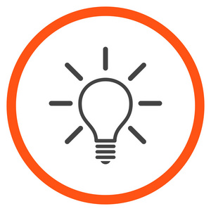 荧光灯泡平面矢量圆形的图标