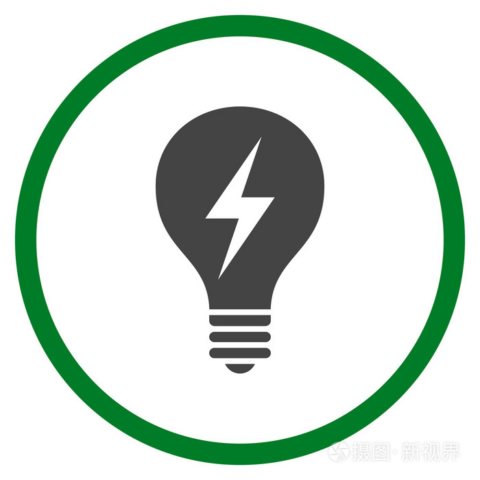 电灯平圆形的矢量图标