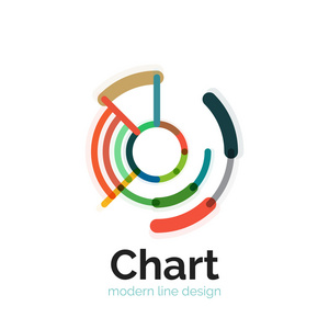 细线图表标志设计。图图标现代彩色平面样式