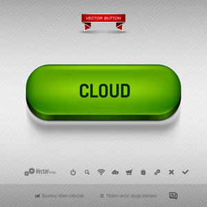 网页设计或应用程序的绿色按钮。 矢量设计元素。