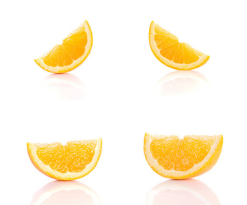 橙子切在白色背景上