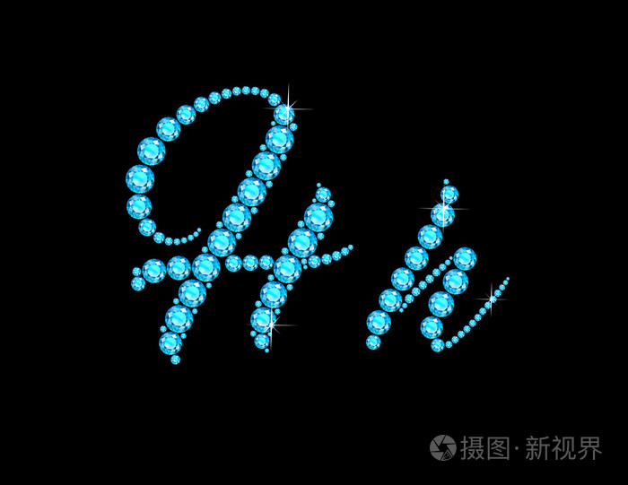 在脚本中海蓝宝石 Hh 宝石字体