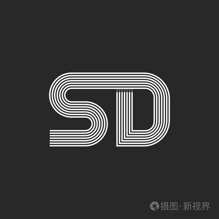英文缩写 sd 字母徽标