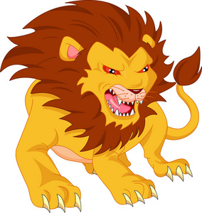 愤怒的狮子卡通照片