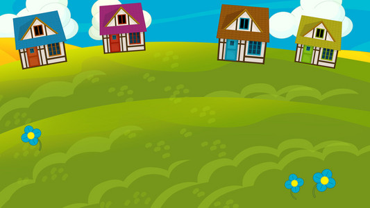 农场-儿童插画卡通夏天场景照片