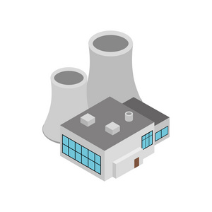 工厂大厦的图标，等距 3d 风格