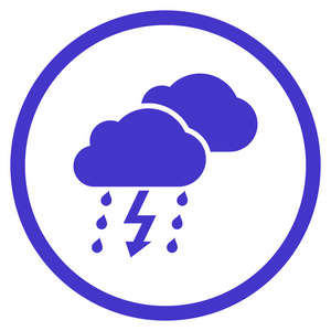 蓝色背景上的气象学符号.