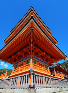 Kiyomizu Derai塔的转角角建筑景观