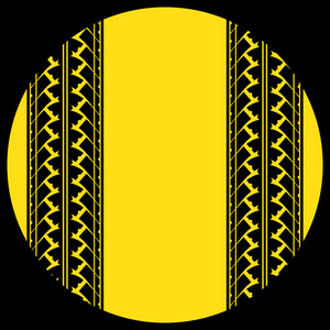 黄色圆圈轮胎的痕迹