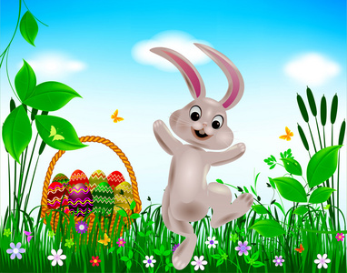 复活节兔子的背景