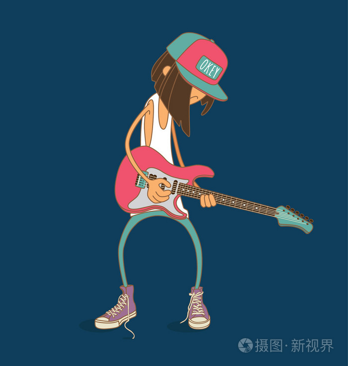 男孩弹吉他