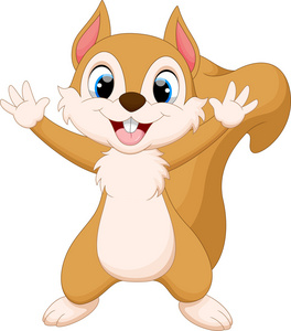 可爱的松鼠卡通笑可爱的卡通松鼠矢量图可爱的雌性松鼠微笑的可爱红