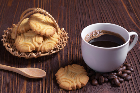 咖啡和饼干饼干