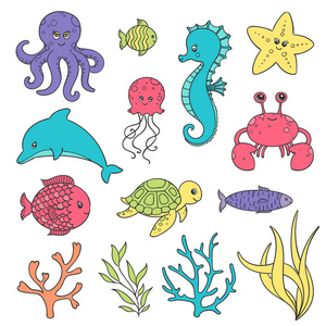 海洋生物手绘图片