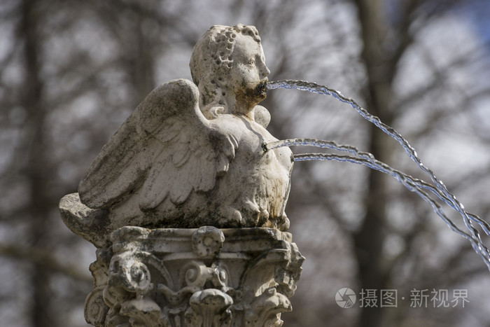 喷泉形在图中的天使