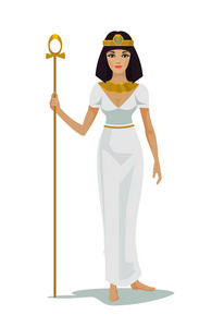 埃及女王克娄巴特拉。矢量平面插画