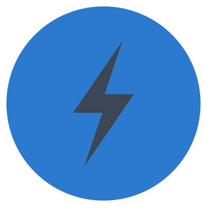 电力扁圆形矢量图标照片