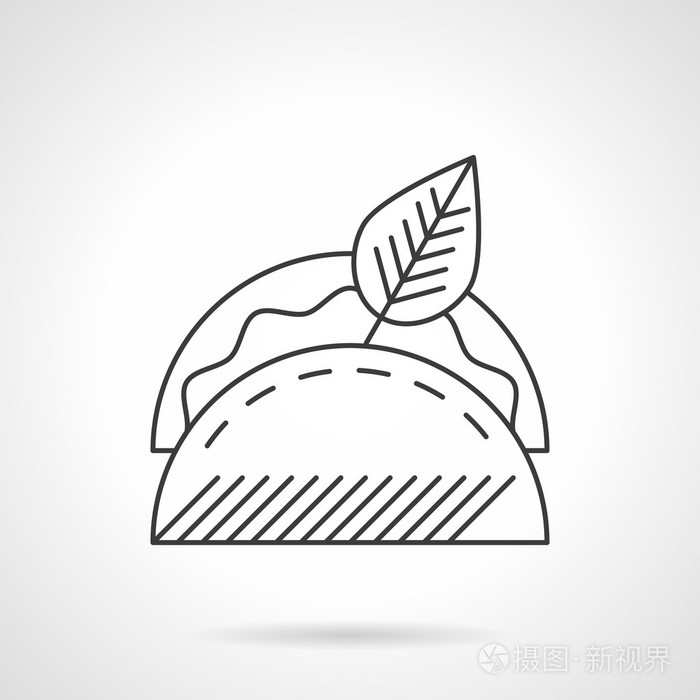 taco line icon flat thin line vector icon插画-正版商用图片1mruop