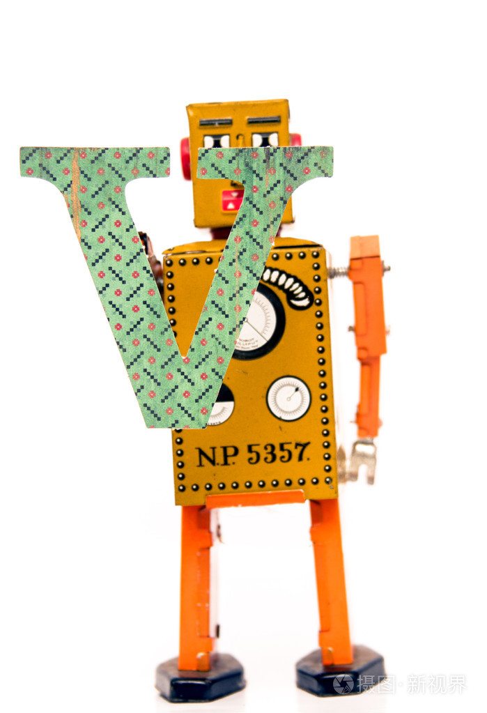 机器人拿上白色的字母