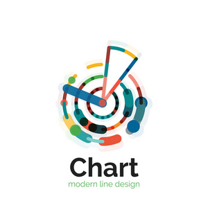 细线图表标志设计。图图标现代彩色平面样式