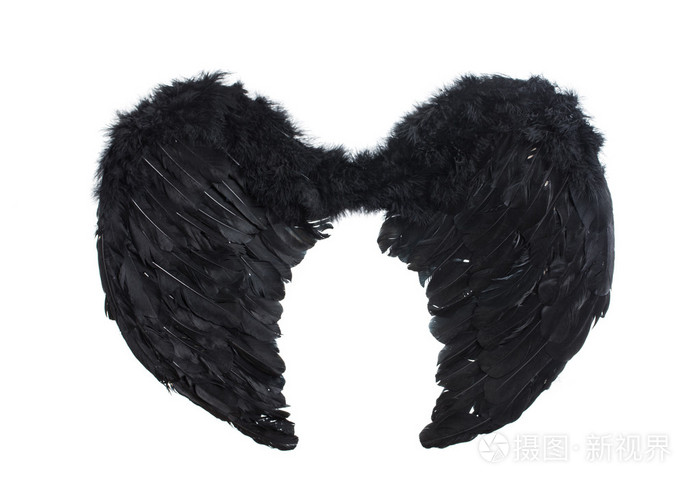 黑色的人工天使的翅膀