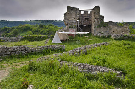 中世纪堡垒的古代废墟