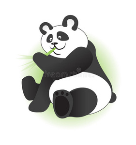 可爱的熊猫吃