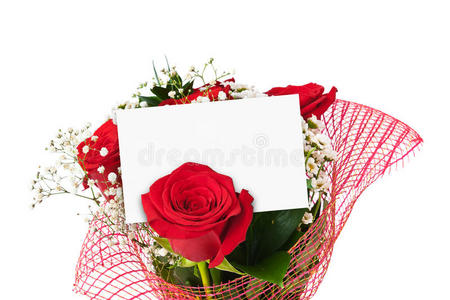 玫瑰花束和纸牌